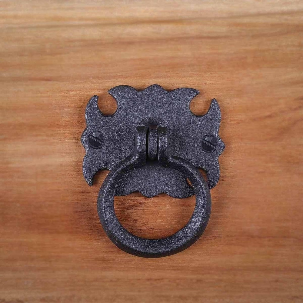 Renovators Supply Wrought Iron Cabinet Handles 3 in Black Drawer Pulls 6 Pack - Picture 8 of 9